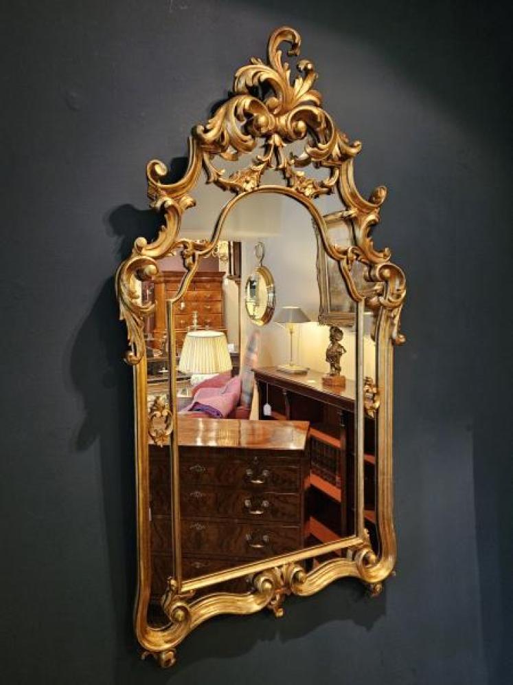 Large 1920's Timber Gilt Florentine Mirror - Image 3
