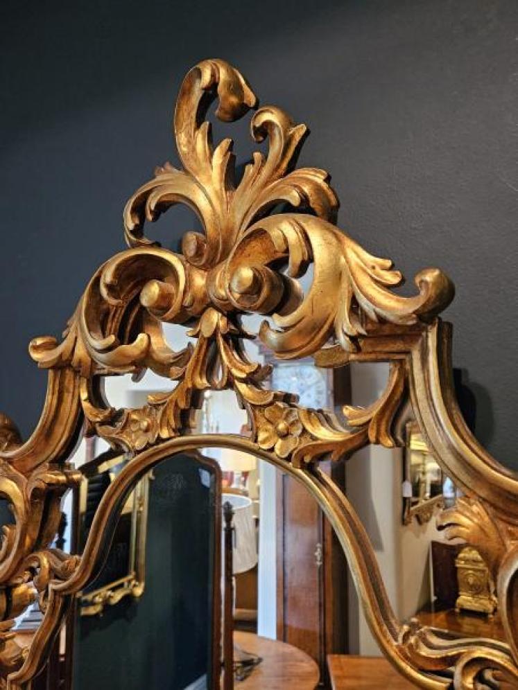 Large 1920's Timber Gilt Florentine Mirror - Image 4