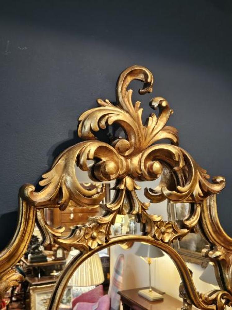 Large 1920's Timber Gilt Florentine Mirror - Image 5