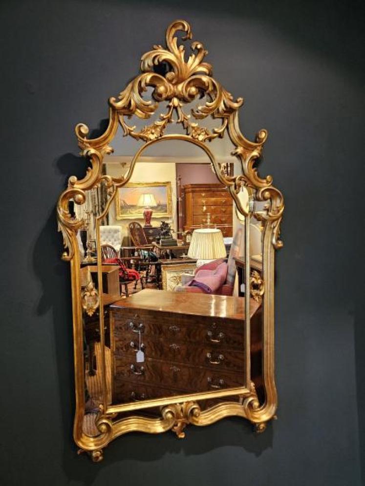 Large 1920's Timber Gilt Florentine Mirror - Image 7