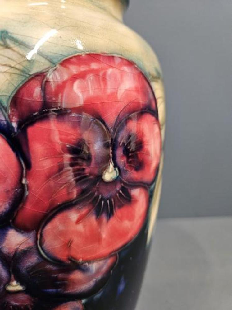 Large Early Moorcroft Pansy Vase  - Image 6