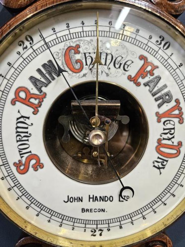 Victorian Oak Banjo Barometer - Image 5