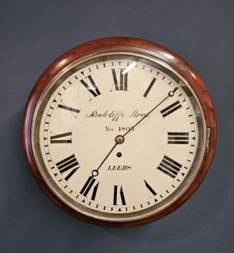 Victorian Mahogany Single Fusee Wall Clock with Hour Strike