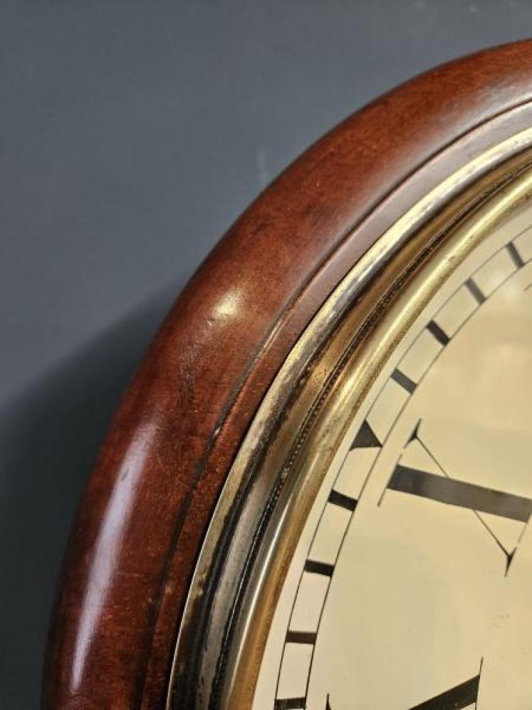 Victorian Mahogany Single Fusee Wall Clock with Hour Strike - Image 3