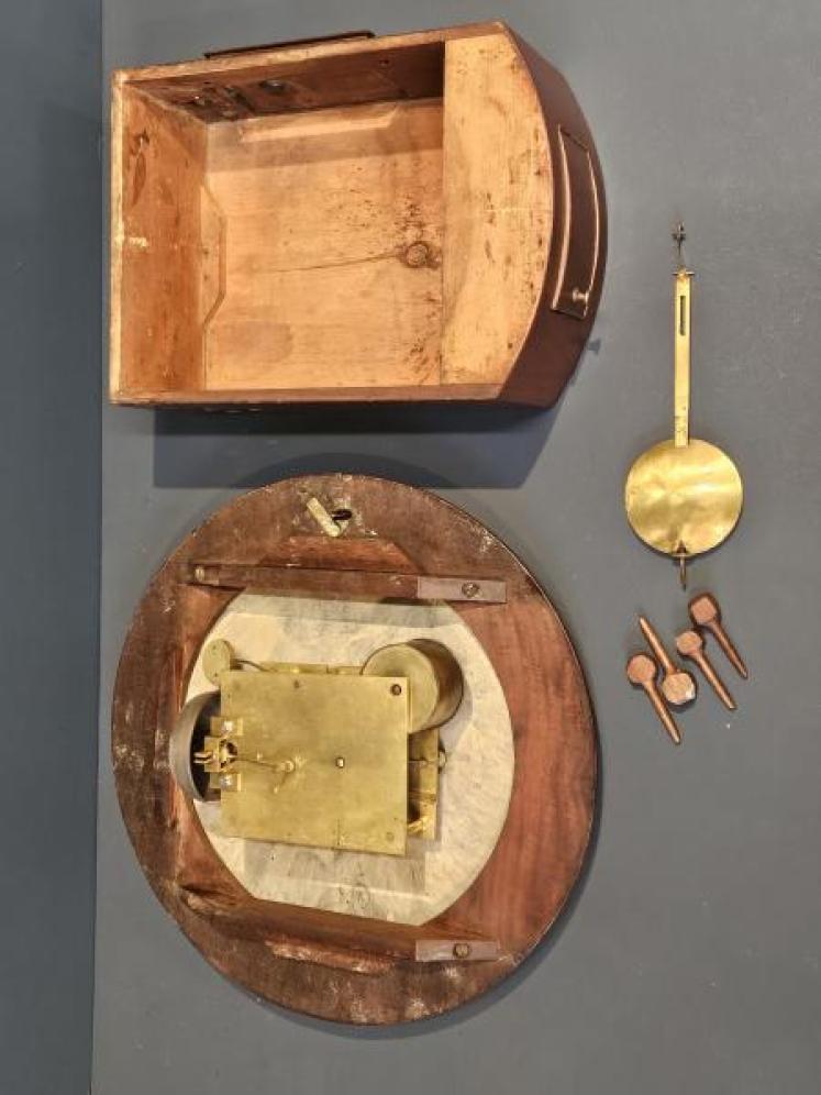 Victorian Mahogany Single Fusee Wall Clock with Hour Strike - Image 6