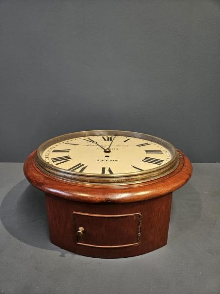 Victorian Mahogany Single Fusee Wall Clock with Hour Strike - Image 7
