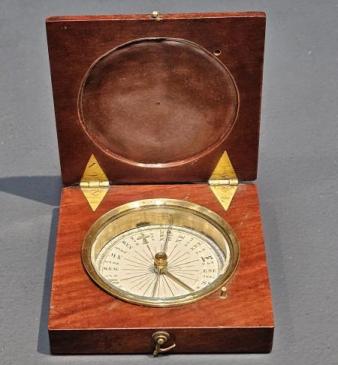 Victorian Mahogany Cased Campaign Compass 
