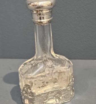 Edwardian Silver and Crystal Liqueur Decanter
