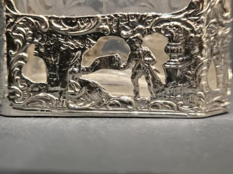 Edwardian Silver and Crystal Liqueur Decanter - Image 6