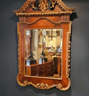 Large George III Walnut Mirror