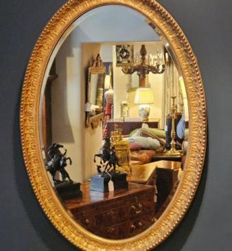 Large Victorian Oval Gilt Mirror