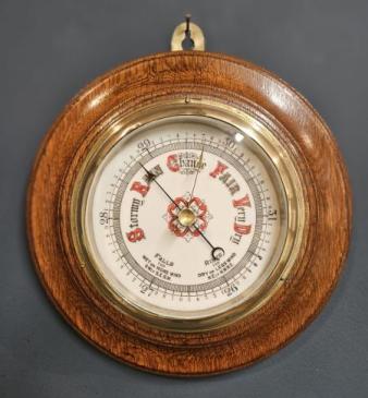 Victorian Oak Barometer