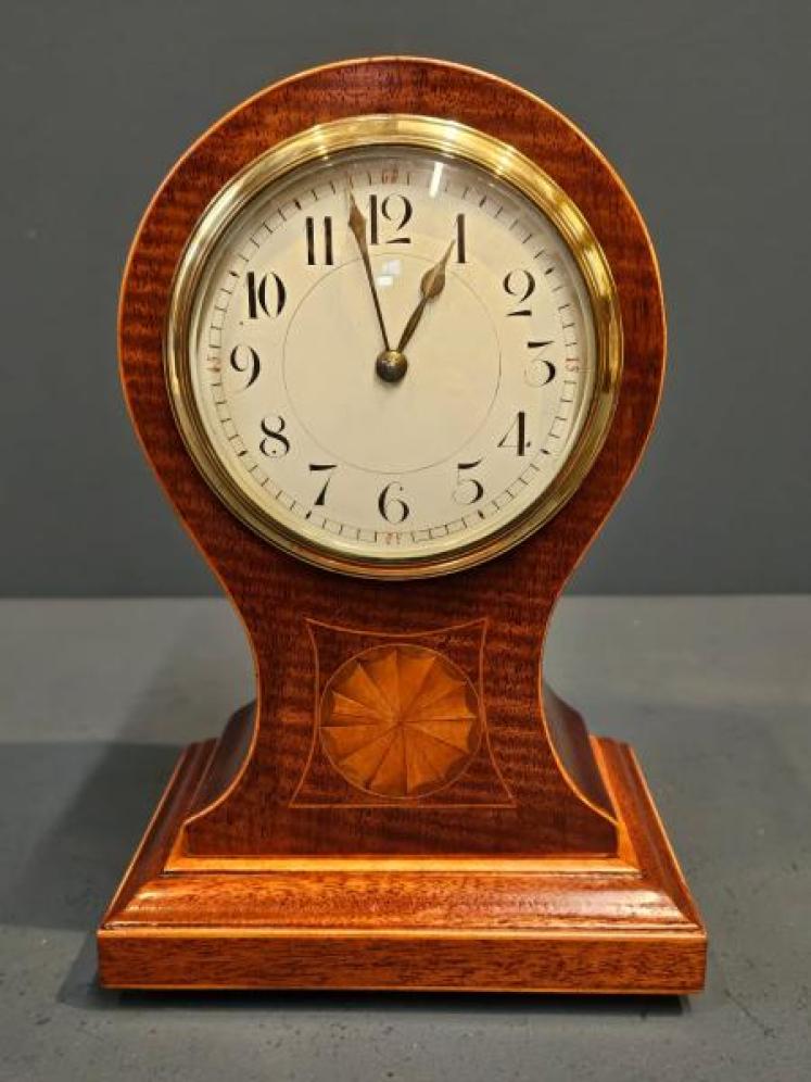 Edwardian Mahogany Balloon Clock - Image 1