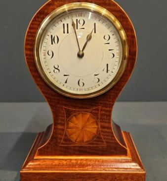 Edwardian Mahogany Balloon Clock