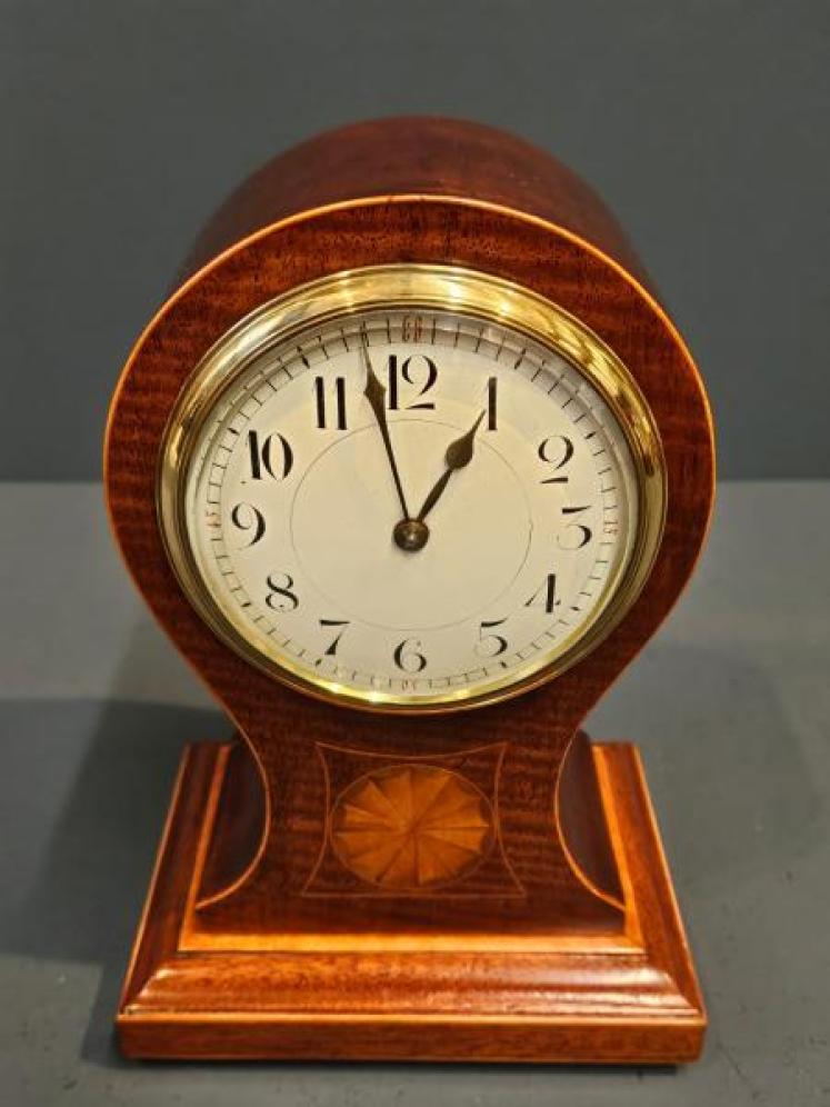 Edwardian Mahogany Balloon Clock - Image 2