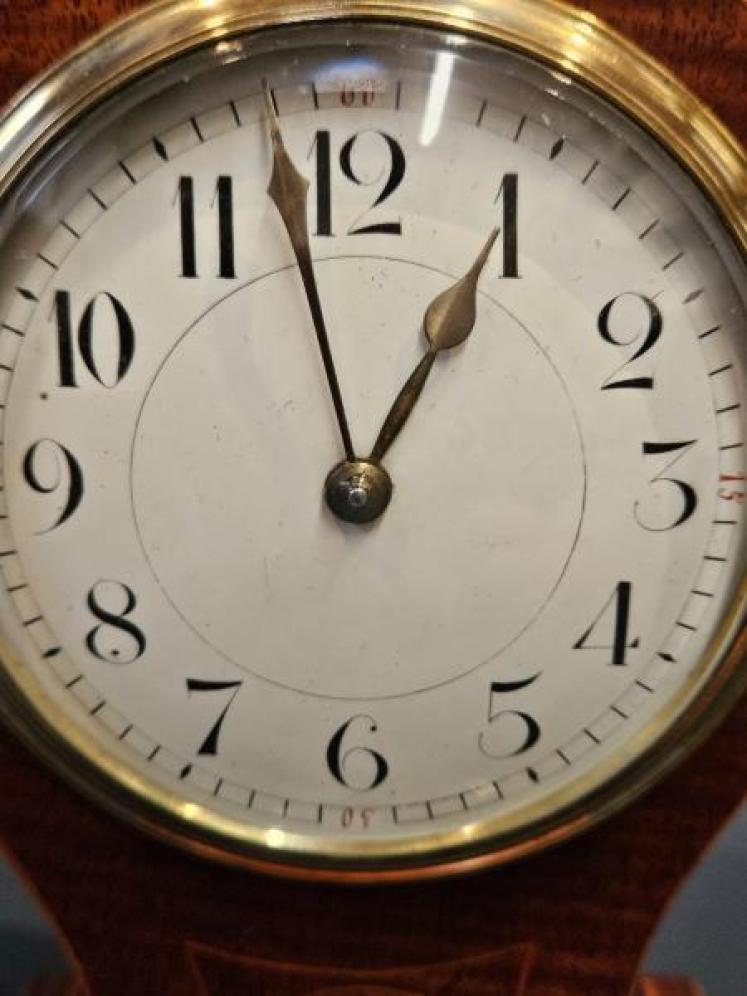 Edwardian Mahogany Balloon Clock - Image 3