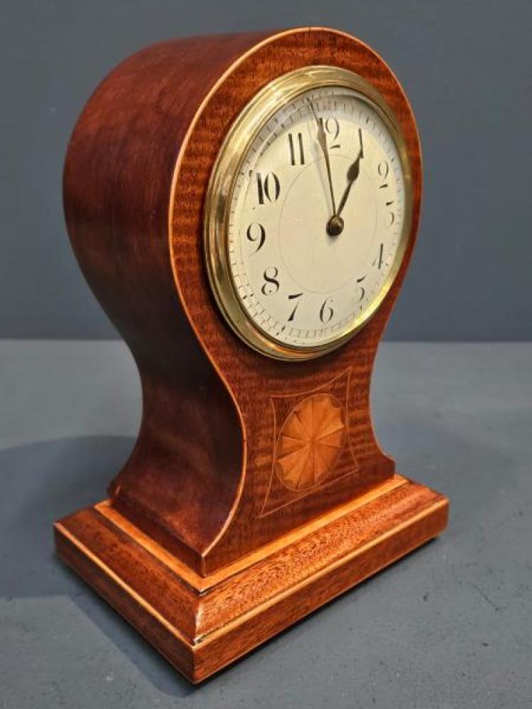 Edwardian Mahogany Balloon Clock - Image 5