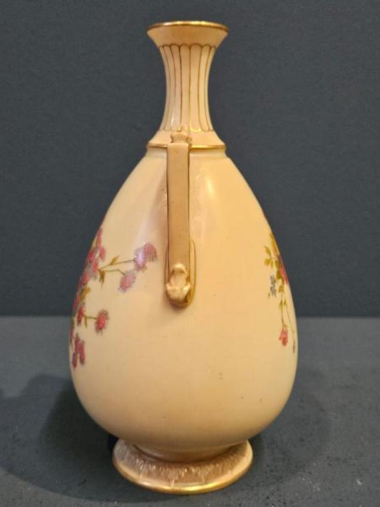 Edwardian Royal Worcester Blush Twin Handle Vase - Image 3