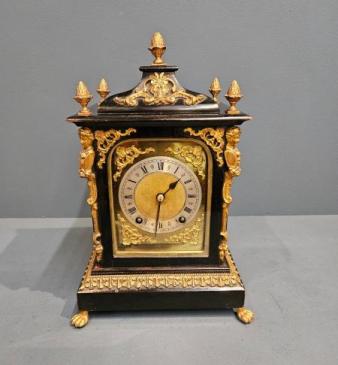 Late Victorian Ebony Ting Tang Bracket Clock 