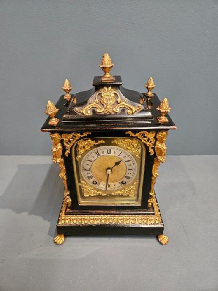 Late Victorian Ebony Ting Tang Bracket Clock  - Image 2