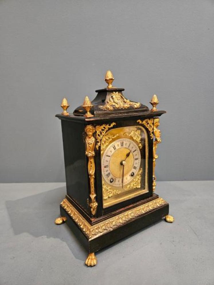 Late Victorian Ebony Ting Tang Bracket Clock  - Image 3
