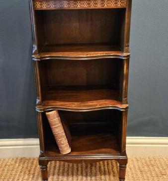 Small Edwardian Mahogany Waterfall Bookcase