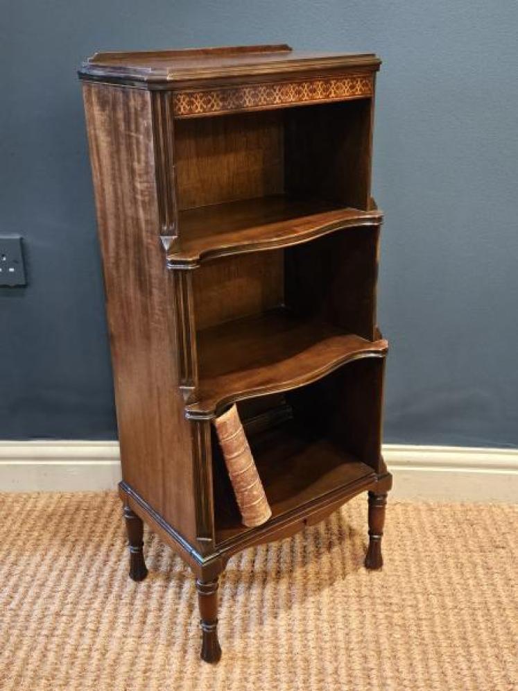 Small Edwardian Mahogany Waterfall Bookcase - Image 4