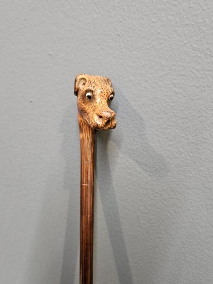 Victorian Rosewood Cane with Hunting Hound Top - Image 2