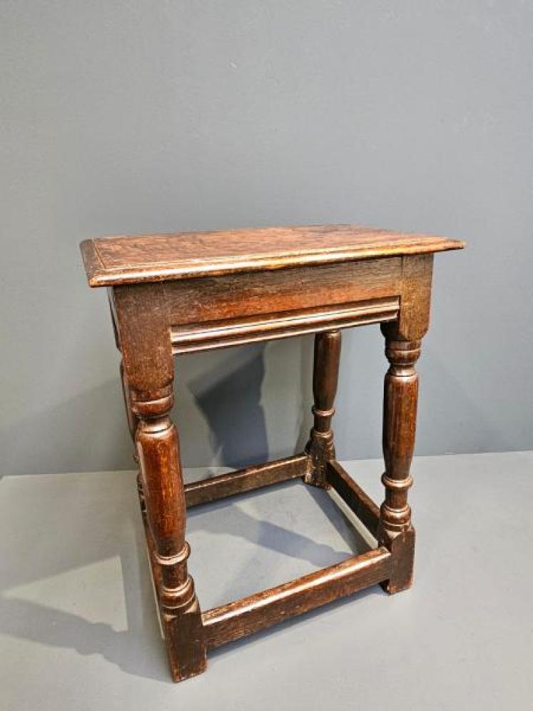 George III Oak Joint Stool  - Image 1