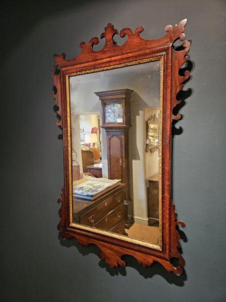 George III Mahogany Framed Mirror - Image 2