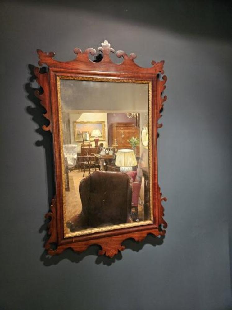 George III Mahogany Framed Mirror - Image 3