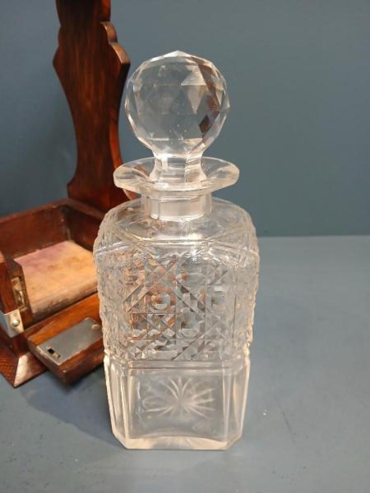 Victorian Single Bottle Oak Cased Tantalus - Image 3
