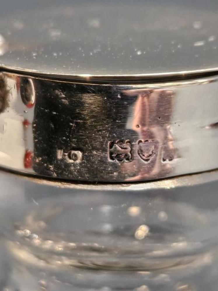 Silver and Crystal Whiskey Noggin and Label  - Image 3