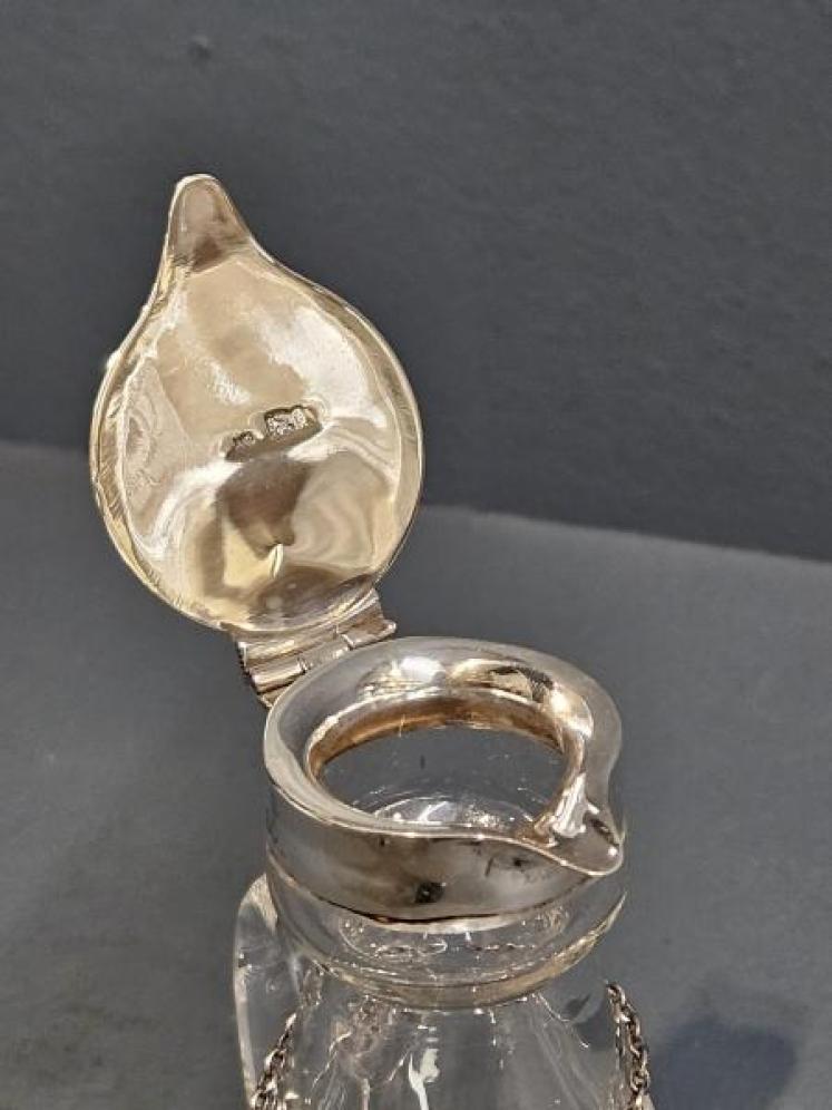 Silver and Crystal Whiskey Noggin and Label  - Image 4