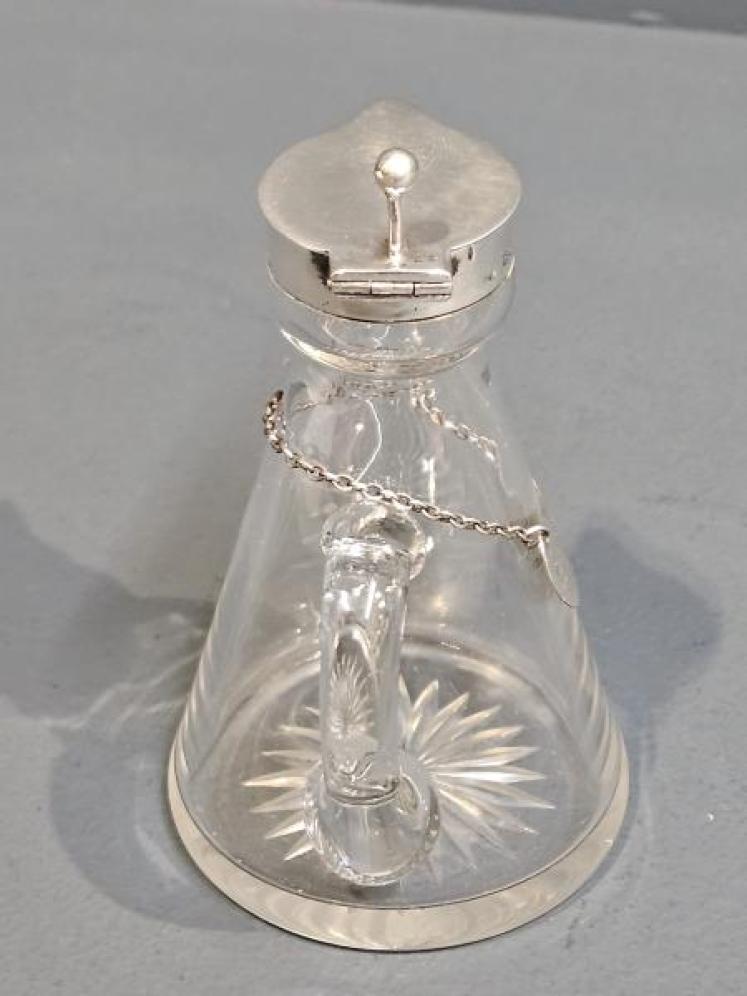 Silver and Crystal Whiskey Noggin and Label  - Image 7