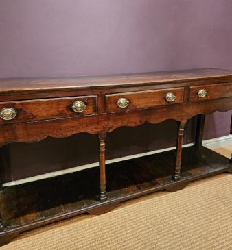 George III Oak Open Pot Board Dresser 