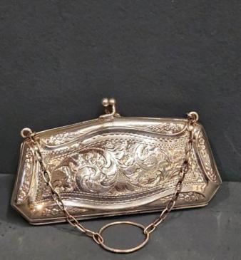 George V Engraved Silver Purse 