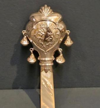 George V Silver Rattle and Soother 