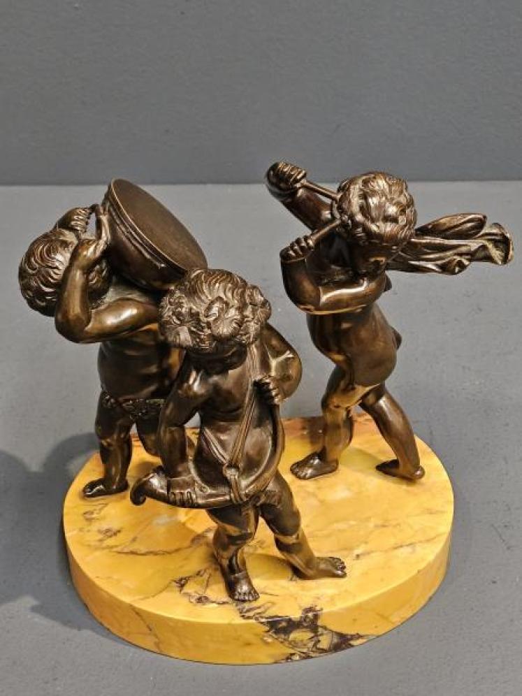 Victorian Bronze Musical Putti Figural Group - Image 2