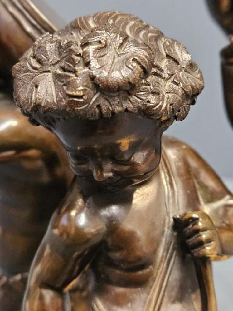 Victorian Bronze Musical Putti Figural Group - Image 3