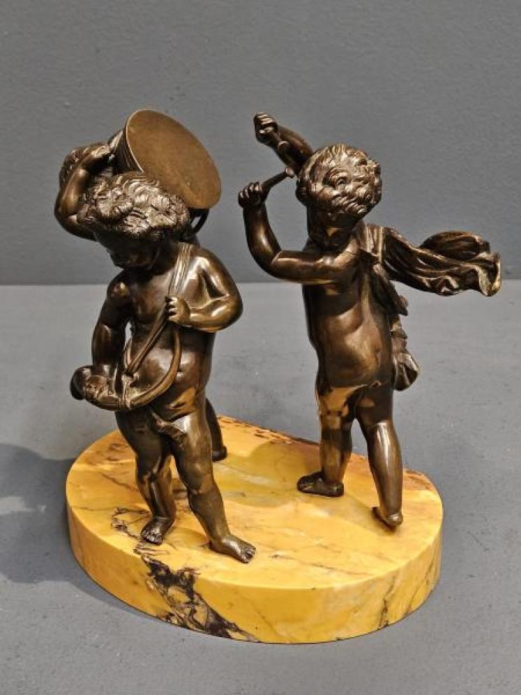Victorian Bronze Musical Putti Figural Group - Image 5