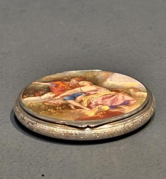 Superb Silver and Enamel Vinaigrette 