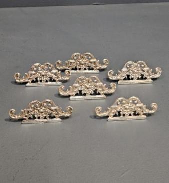 Set of Six Edwardian Silver Menu Holders