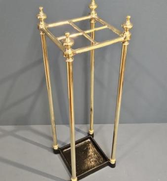 Edwardian Brass and Cast Iron Stick Stand 