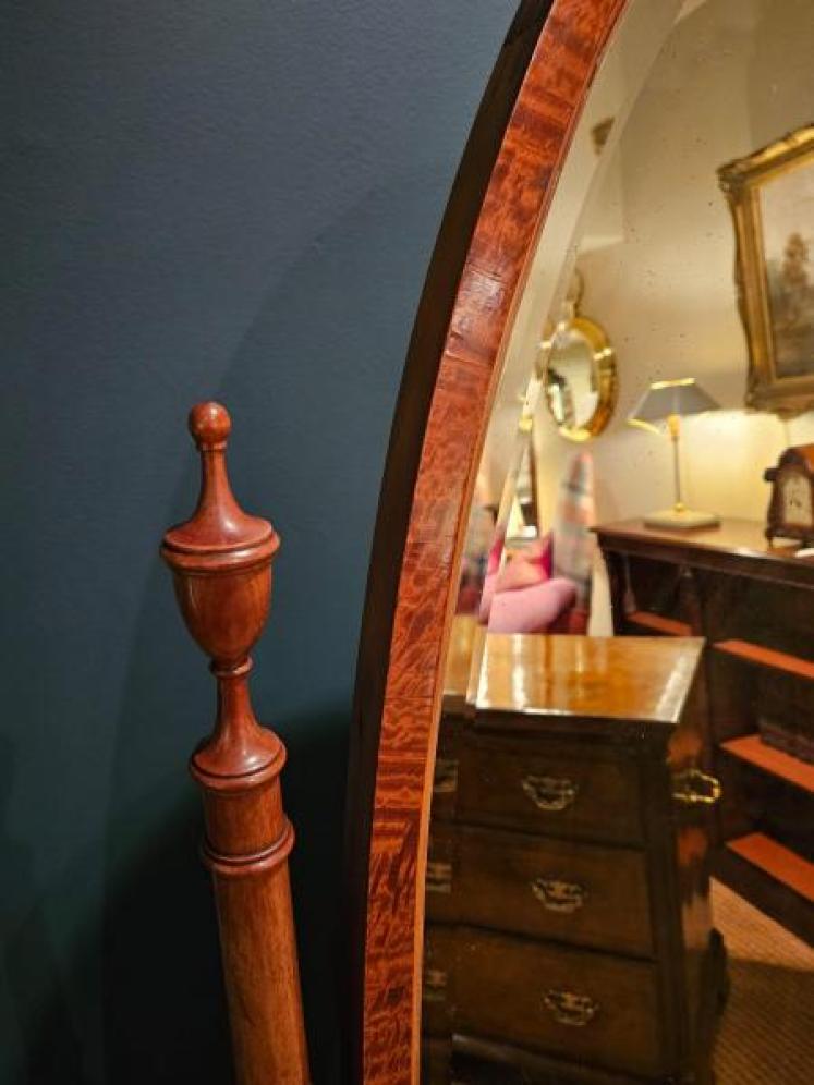 Late Victorian Inlaid Satinwood Cheval Mirror  - Image 3