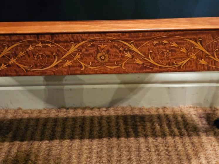 Late Victorian Inlaid Satinwood Cheval Mirror  - Image 6