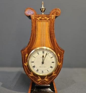 Unusual Edwardian Inlaid Mantel Clock