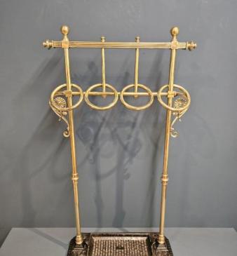 Outstanding Arts and Crafts Brass and Cast Iron Stick Stand