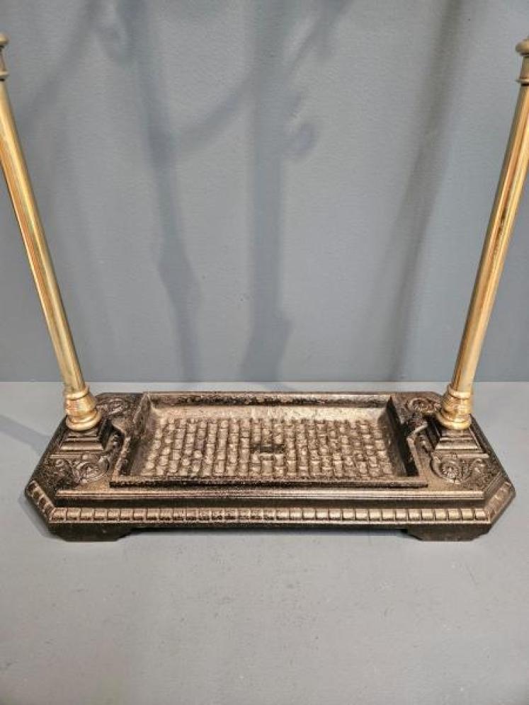 Outstanding Arts and Crafts Brass and Cast Iron Stick Stand - Image 2