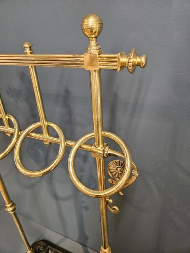 Outstanding Arts and Crafts Brass and Cast Iron Stick Stand - Image 5